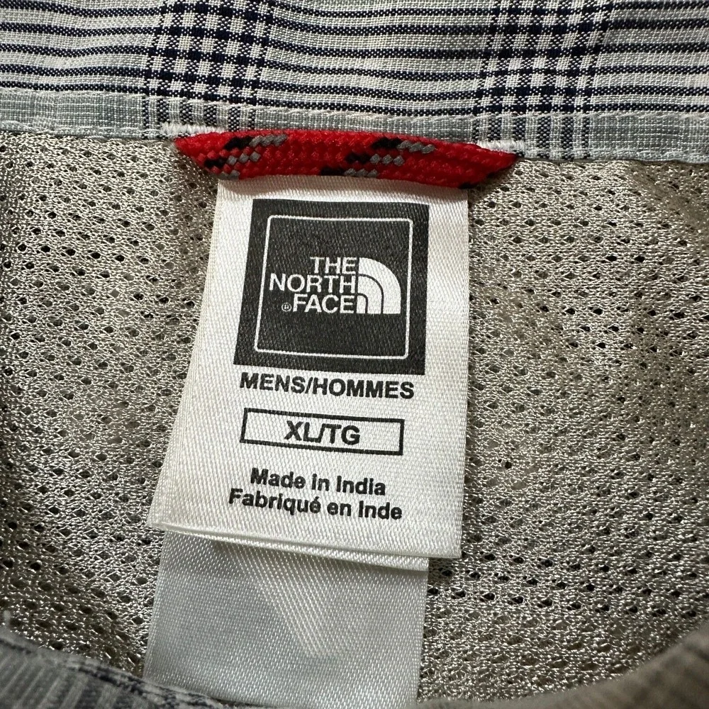 North Face‎ Shirt Mens XL Gray Green Plaid Modal Blend Hiking Gorpcore AH6W